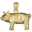 14k Yellow Gold Pig Charm