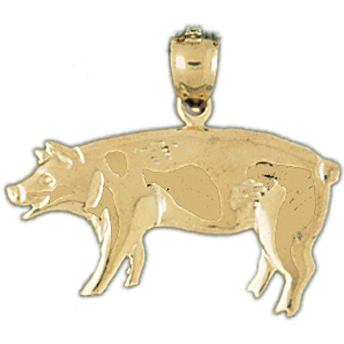 14k Yellow Gold Pig Charm