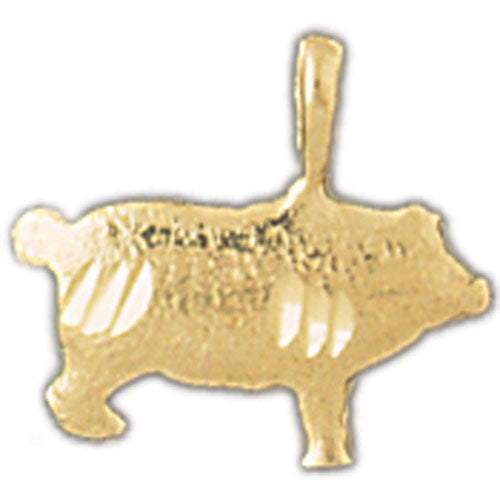 14k Yellow Gold Pig Charm