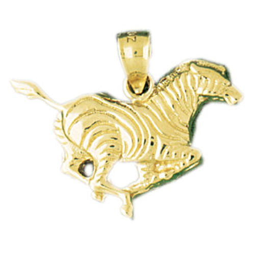 14k Yellow Gold Zebra Charm