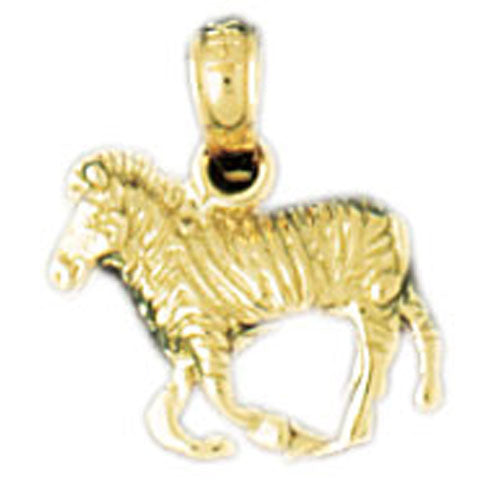 14k Yellow Gold Zebra Charm