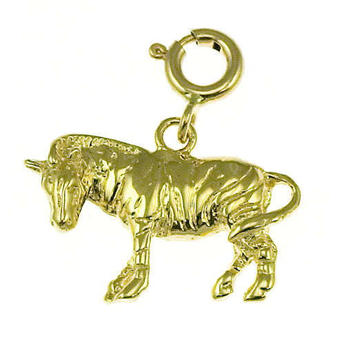 14k Yellow Gold Zebra Charm