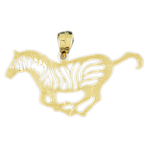 14k Yellow Gold Zebra Charm