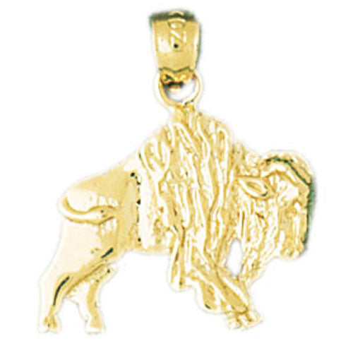 14k Yellow Gold Bison Charm