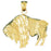 14k Yellow Gold Bison Charm