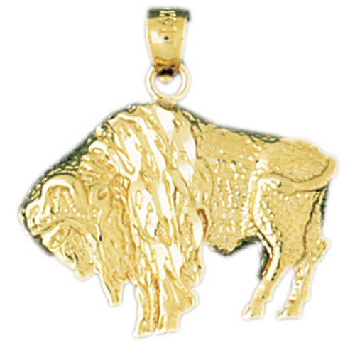 14k Yellow Gold Bison Charm