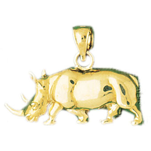 14k Yellow Gold Rhinosaurus Charm