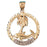 14k Gold Two Tone Key West Parm Trees Charm