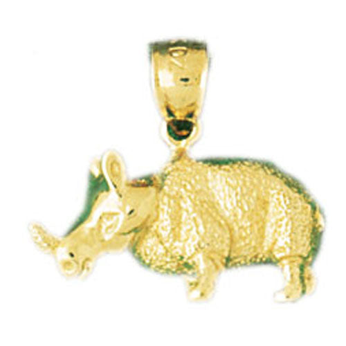 14k Yellow Gold Rhinosaurus Charm