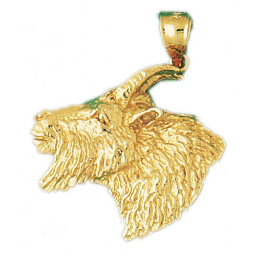 14k Yellow Gold Goat Charm