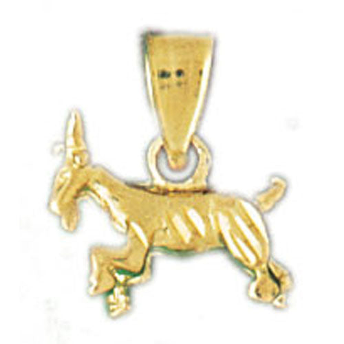 14k Yellow Gold 3-D Goat Charm