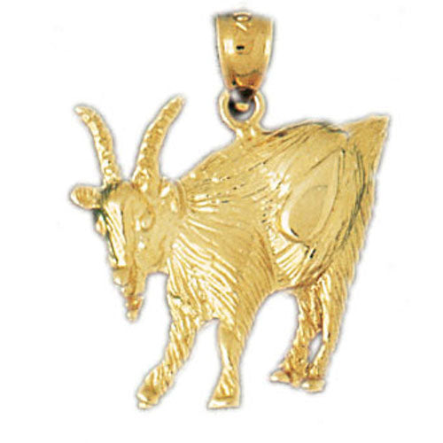 14k Yellow Gold Goat Charm