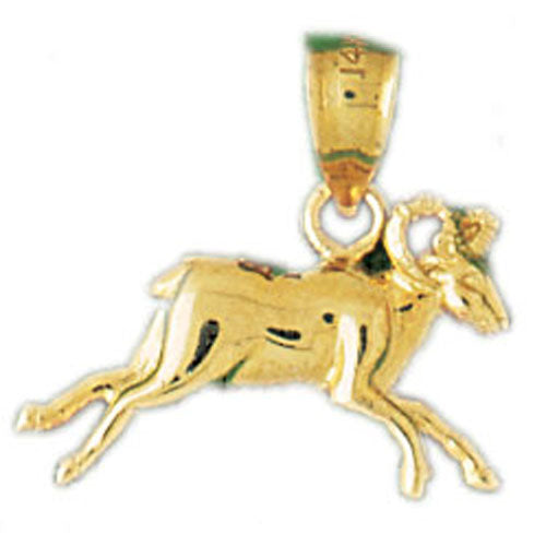 14k Yellow Gold Goat Charm