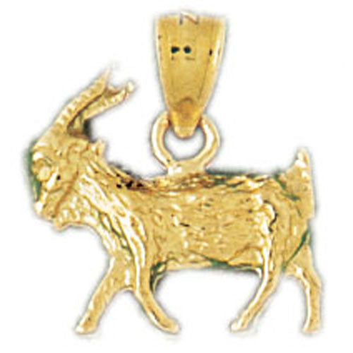 14k Yellow Gold 3-D Goat Charm