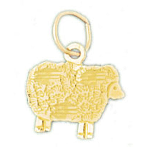 14k Yellow Gold Sheep Charm