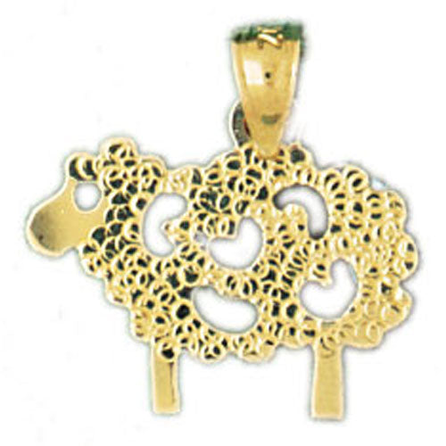 14k Yellow Gold Sheep Charm