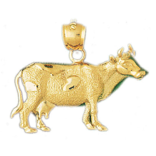 14k Yellow Gold Cow Charm