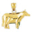 14k Yellow Gold Cow Charm