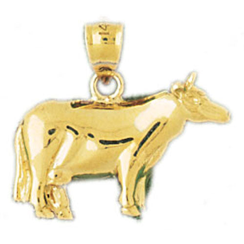 14k Yellow Gold Cow Charm