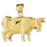 14k Yellow Gold Cow Charm