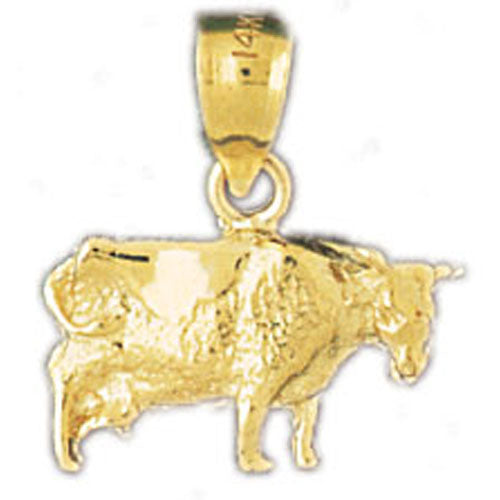 14k Yellow Gold Cow Charm