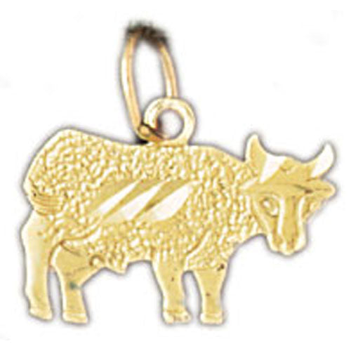 14k Yellow Gold Cow Charm