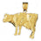 14k Yellow Gold Cow Charm