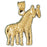 14k Yellow Gold Giraffe Charm