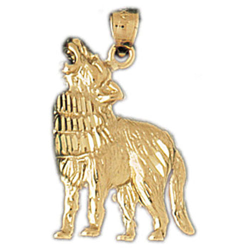 14k Yellow Gold Coyote Charm