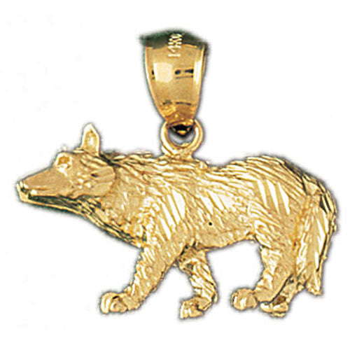 14k Yellow Gold Coyote Charm