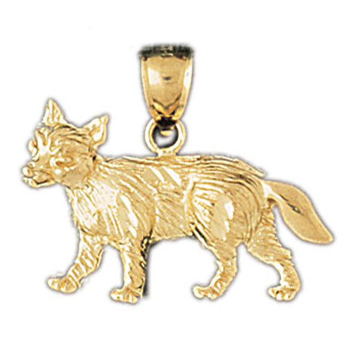 14k Yellow Gold Fox Charm