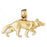 14k Yellow Gold Wolf Charm