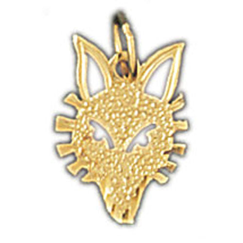 14k Yellow Gold Wolf Charm