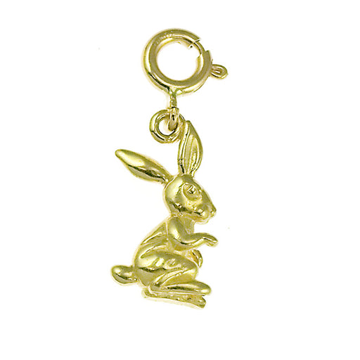 14k Yellow Gold 3-D Rabbit Charm