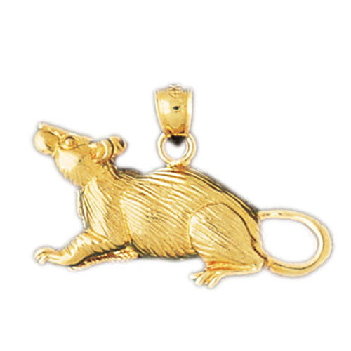 14k Yellow Gold Rat Charm