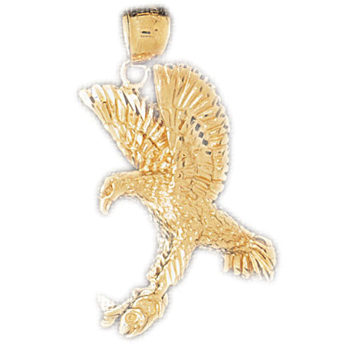 14k Yellow Gold Eagle Charm