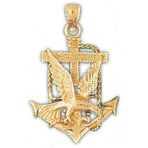 14k Yellow Gold Eagle Charm