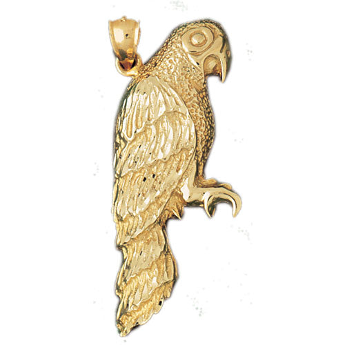 14k Yellow Gold Parrot Charm