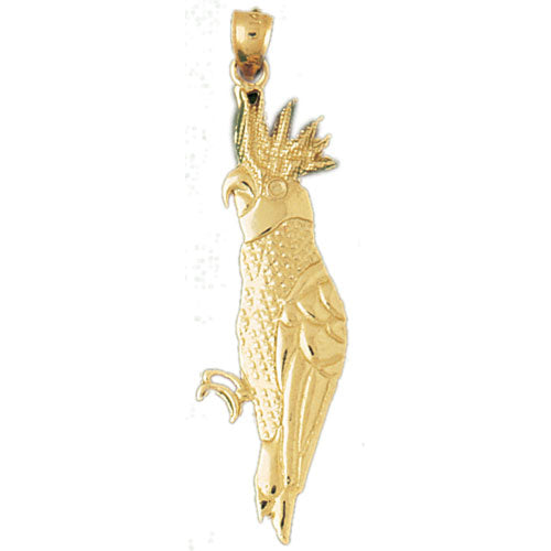 14k Yellow Gold Parrot Charm