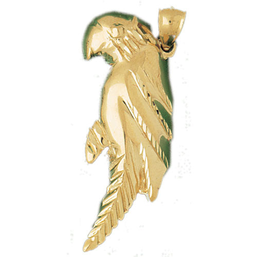 14k Yellow Gold Parrot Charm