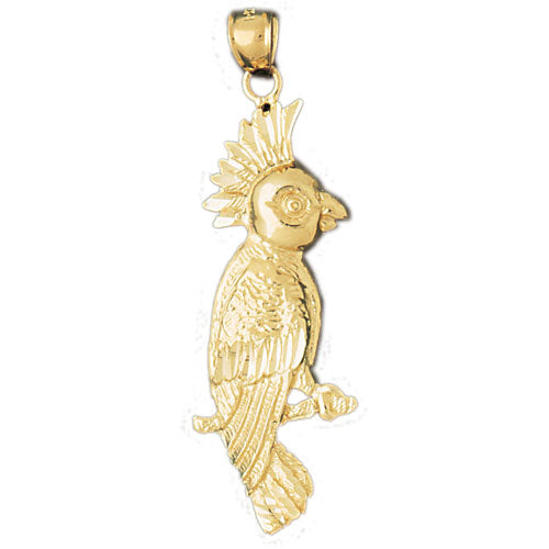 14k Yellow Gold Cockateel Bird Charm