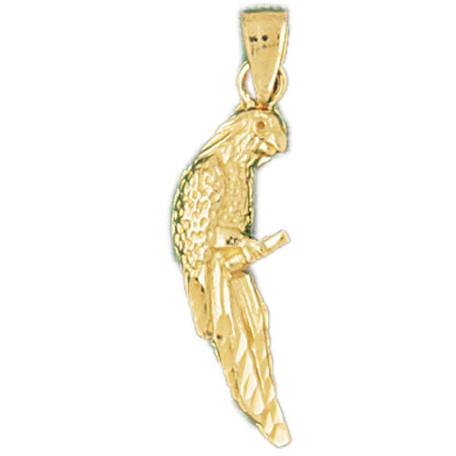 14k Yellow Gold Parrot Charm