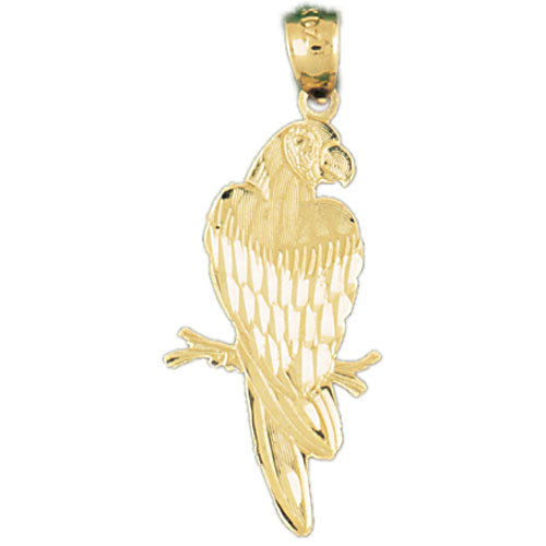 14k Yellow Gold Parrot Charm