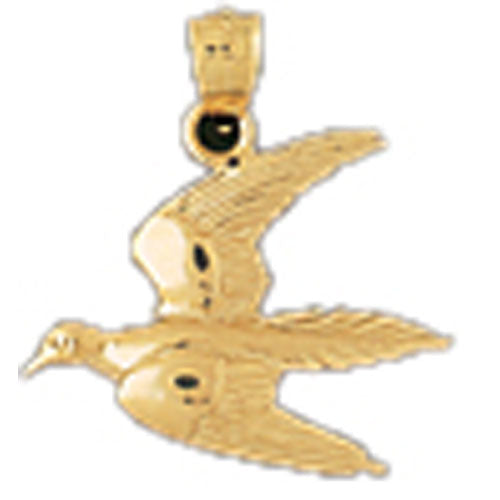 14k Yellow Gold Bird Charm