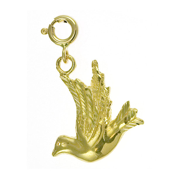 14k Yellow Gold Dove Charm