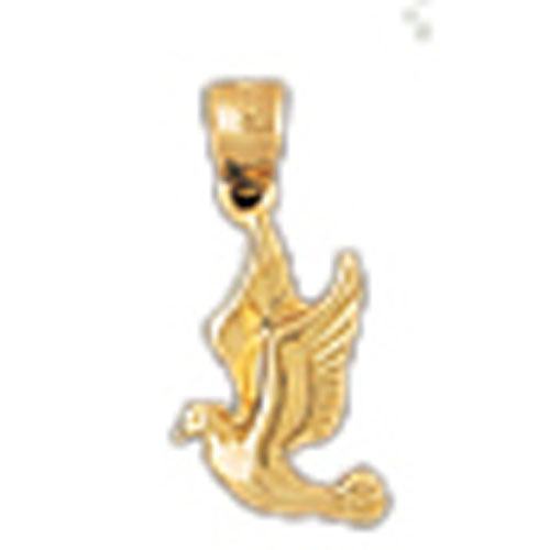 14k Yellow Gold Dove Charm