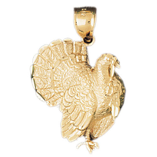 14k Yellow Gold Turkey Charm