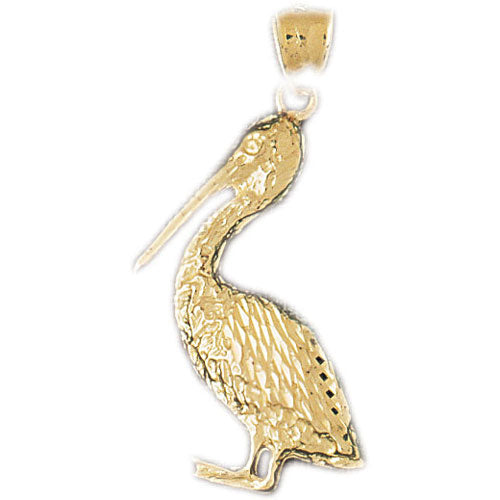 14k Yellow Gold Pelican Bird Charm — Dazzlers Inc
