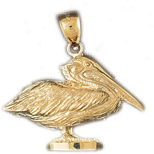 14k Yellow Gold Pelican Bird Charm