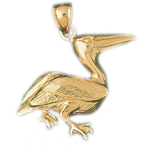 14k Yellow Gold Pelican Bird Charm